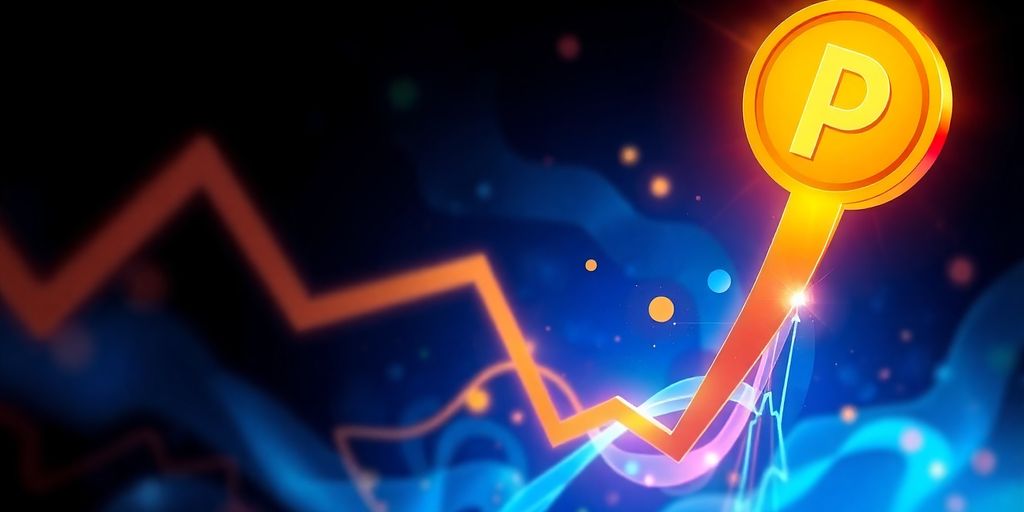 Pulsex price soaring upwards in a vibrant financial display.