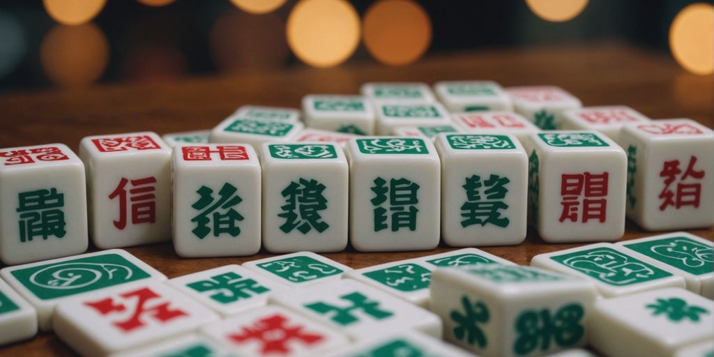 Mahjong season tiles displayed in an elegant arrangement