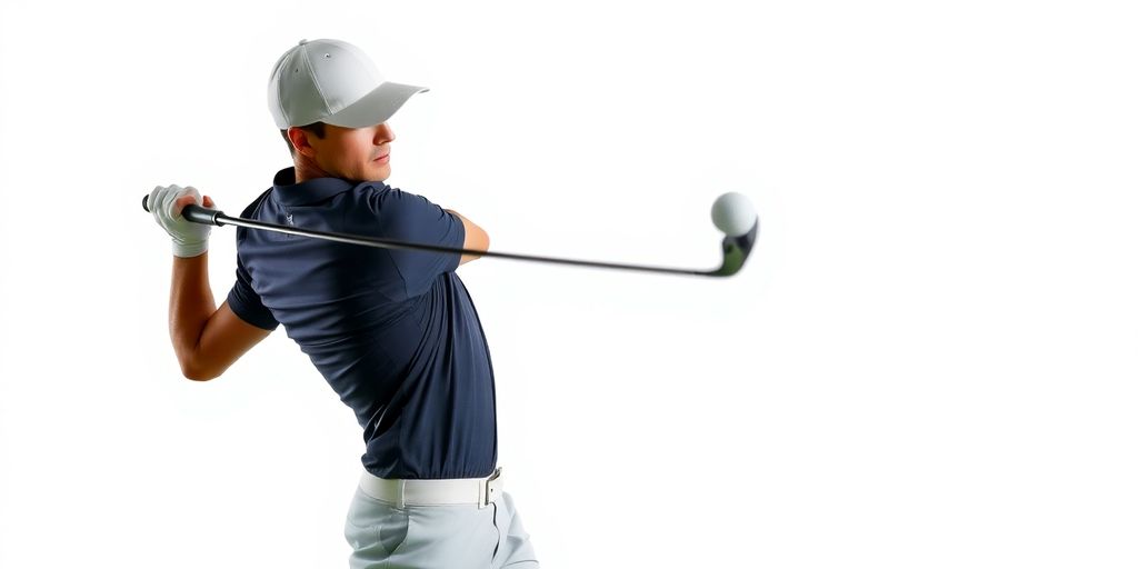 Golfer swinging a speed trainer