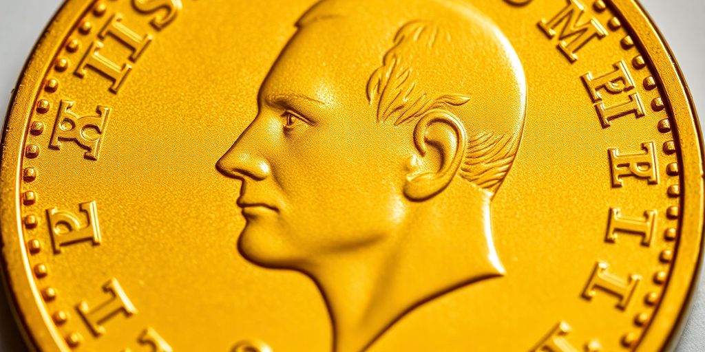 Pièce de 20 francs suisse en or, photographie détaillée.