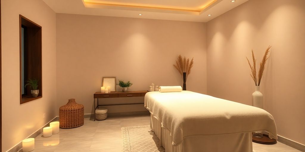 İstanbul'da huzurlu bir spa masaj odası görüntüsü.