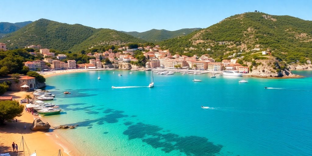 Wunderschöne Küste von Elba mit klarem Wasser und Stränden.