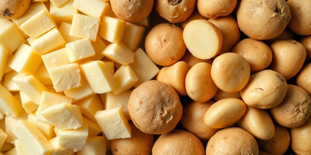 Aardappelen met en zonder schil.