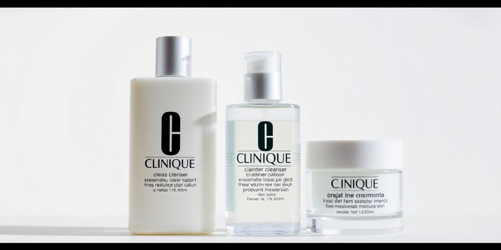 Clinique 3 Step Travel Set skincare products in travel sizes.