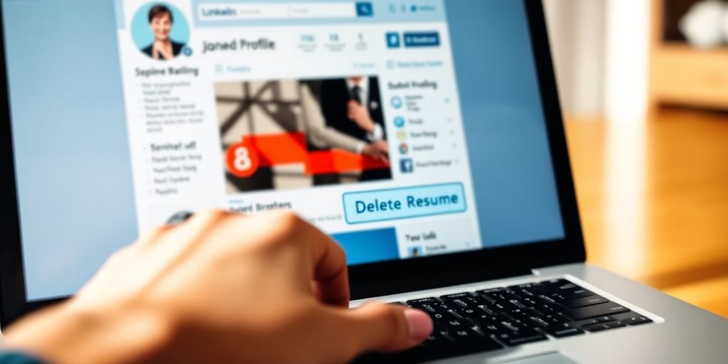 Laptop with LinkedIn profile open