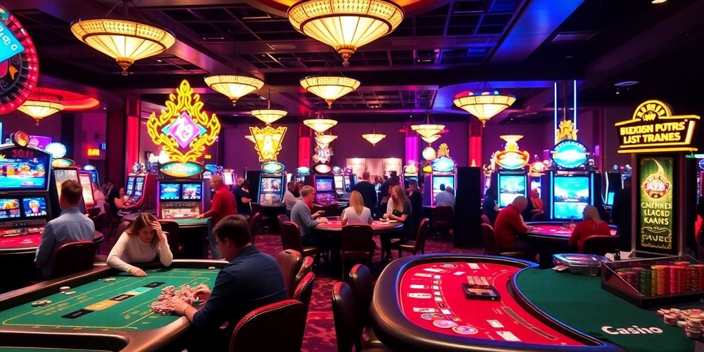 ภาพบรรยากาศคาสิโนสดที่เต็มไปด้วยความตื่นเต้น