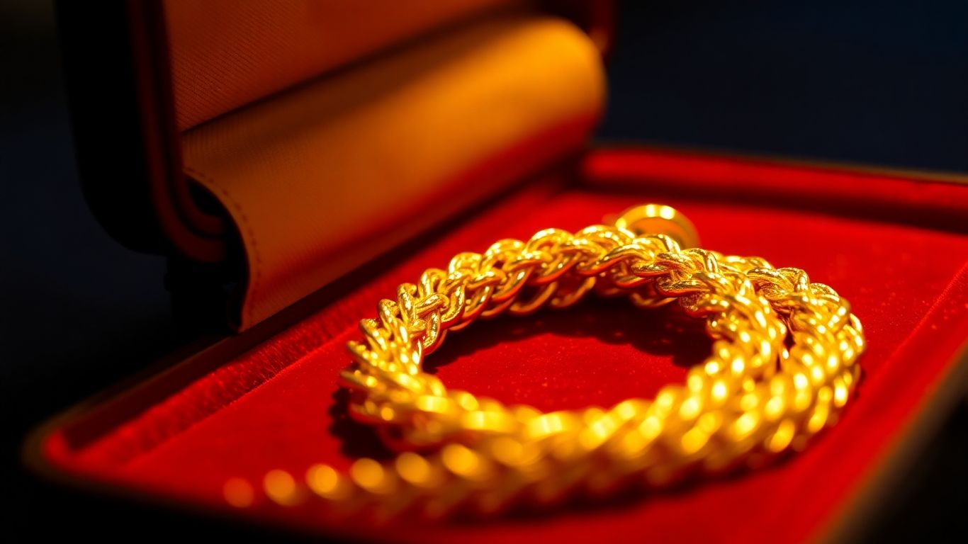 Bijoux en or dans une boîte de rangement sécurisée.