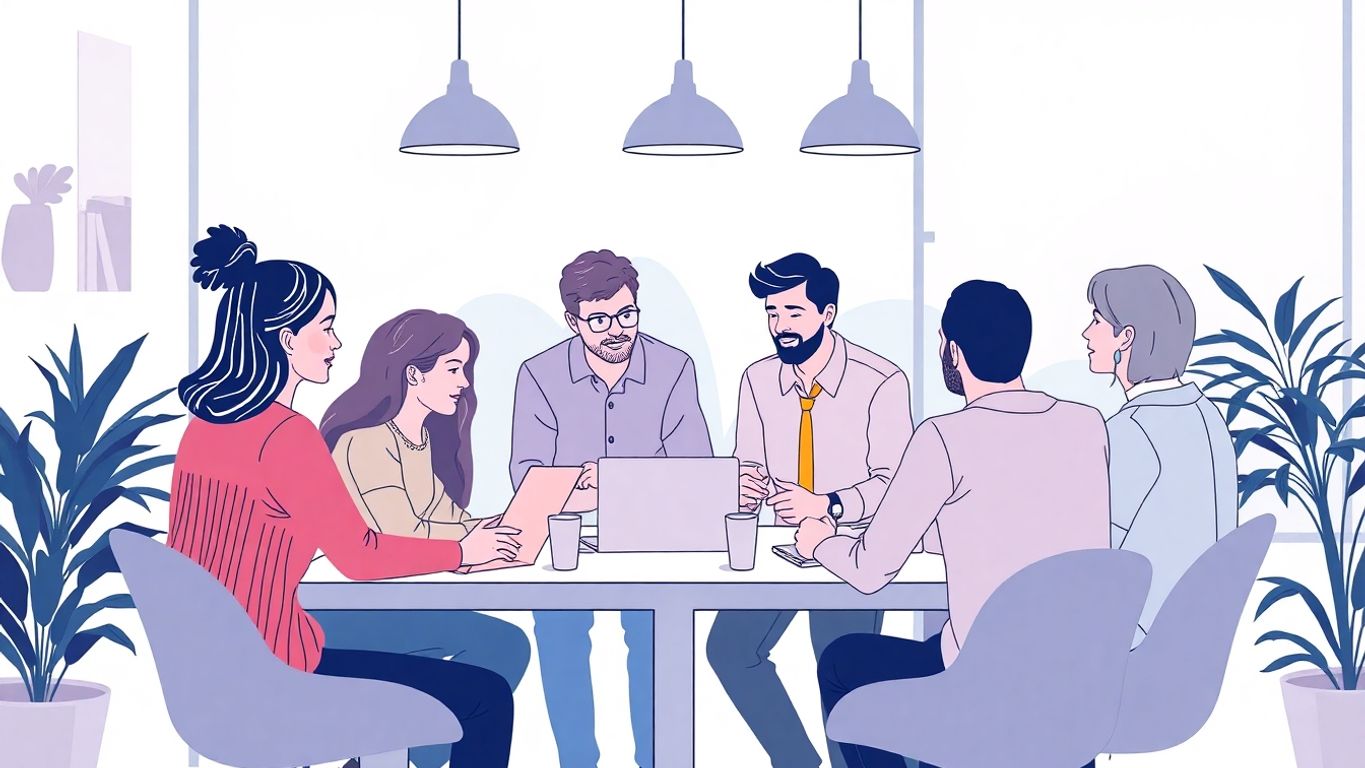 Gruppe gründere jobber sammen i et lyst kontor.