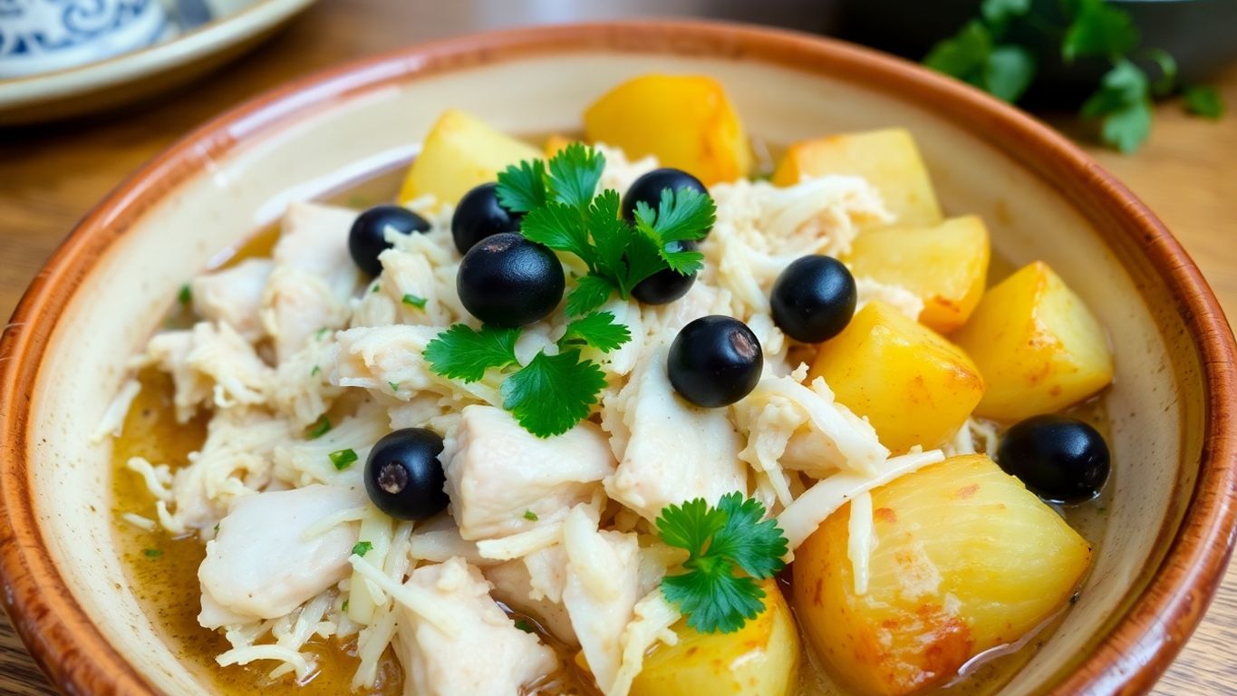 Prato de bacalhau à brás com batatas douradas.