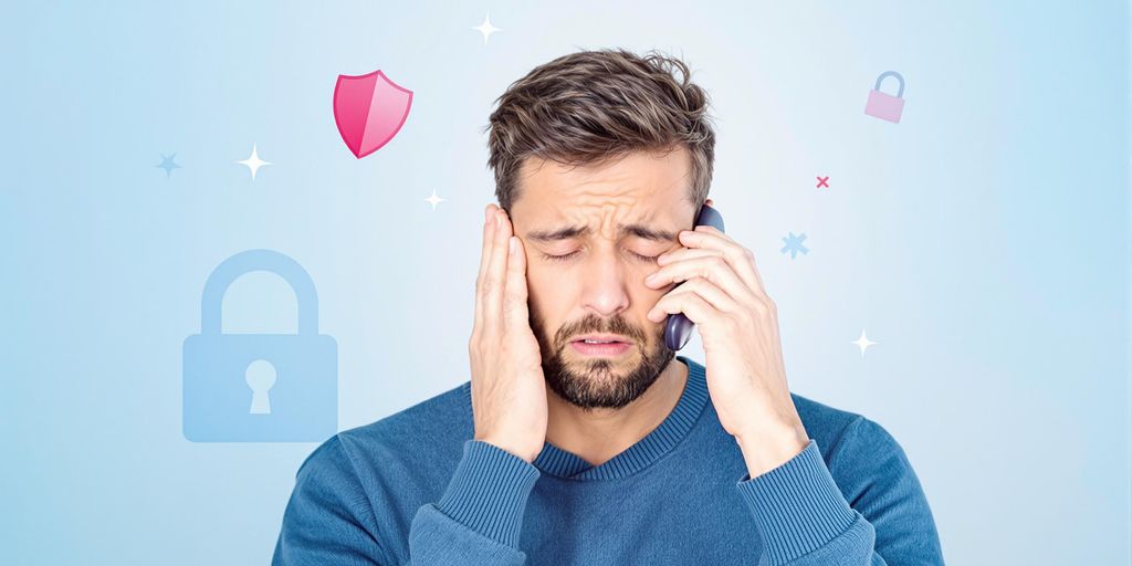 Personne bloquant des appels indésirables avec un téléphone.