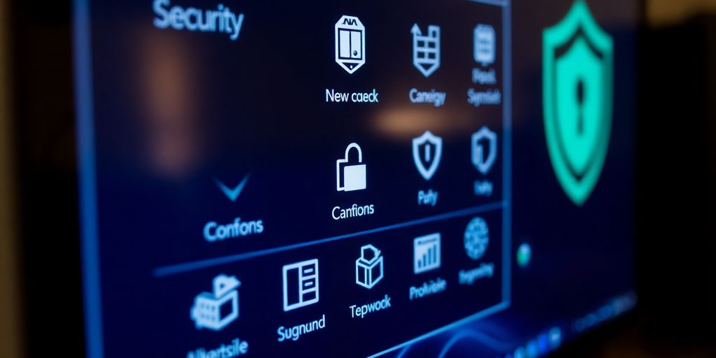 Computer screen showing cybersecurity application control features.