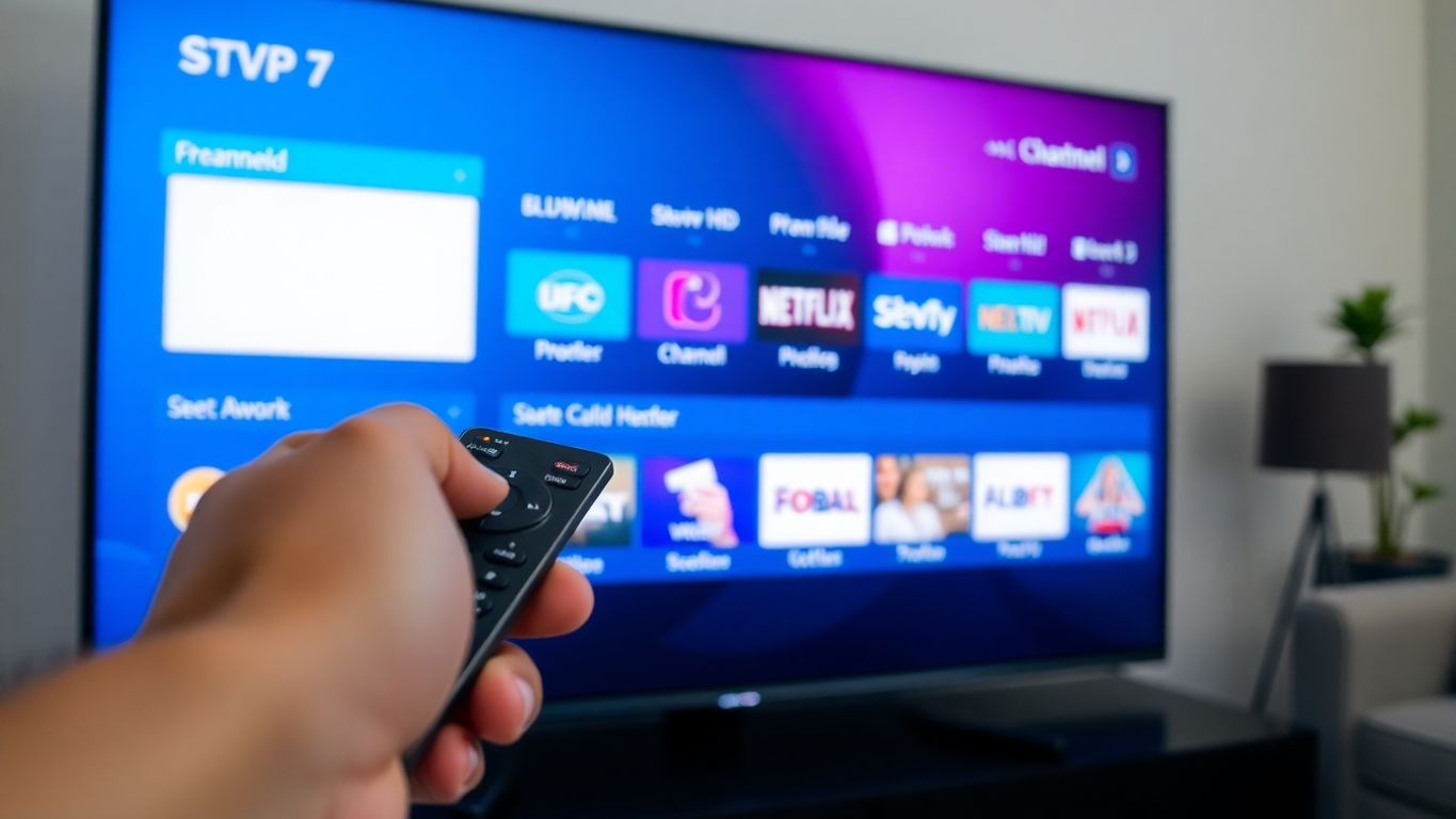 Télévision avec un menu IPTV clair.