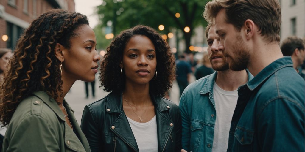 Group discussing polyamory and communication strategies