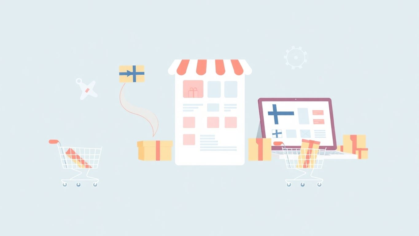 Moderne illustrasjon av nettbutikker og handel.