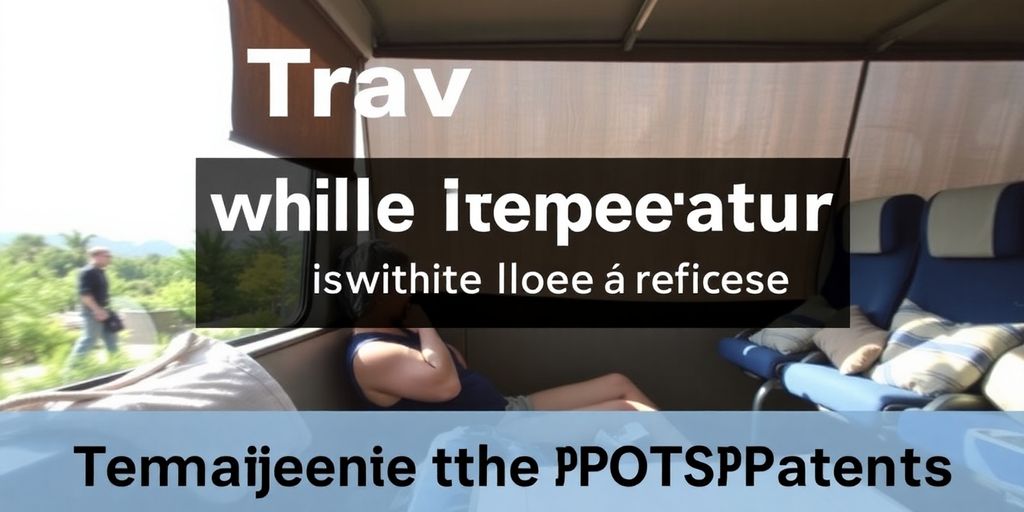 Person relaxes in a shaded outdoor setting while traveling.