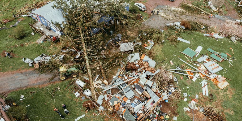 a house that has been destroyed by a tornado