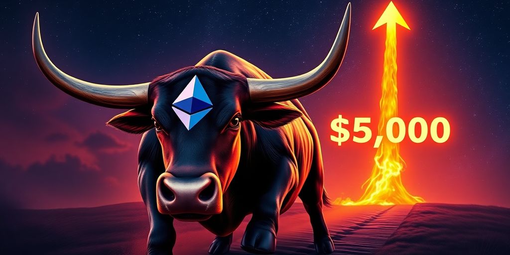 Ethereum bull charging towards a $5,000 price target.