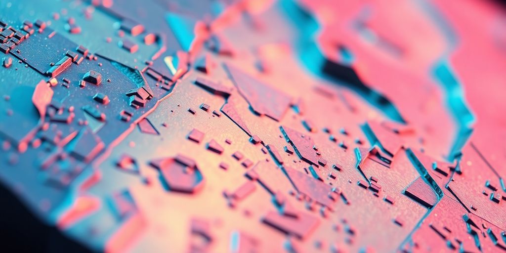 Photograph of a vibrant superconductor material's surface.