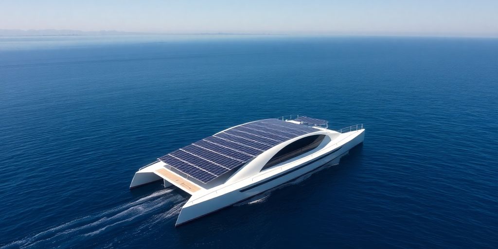 Catamaran solaire sur l'eau