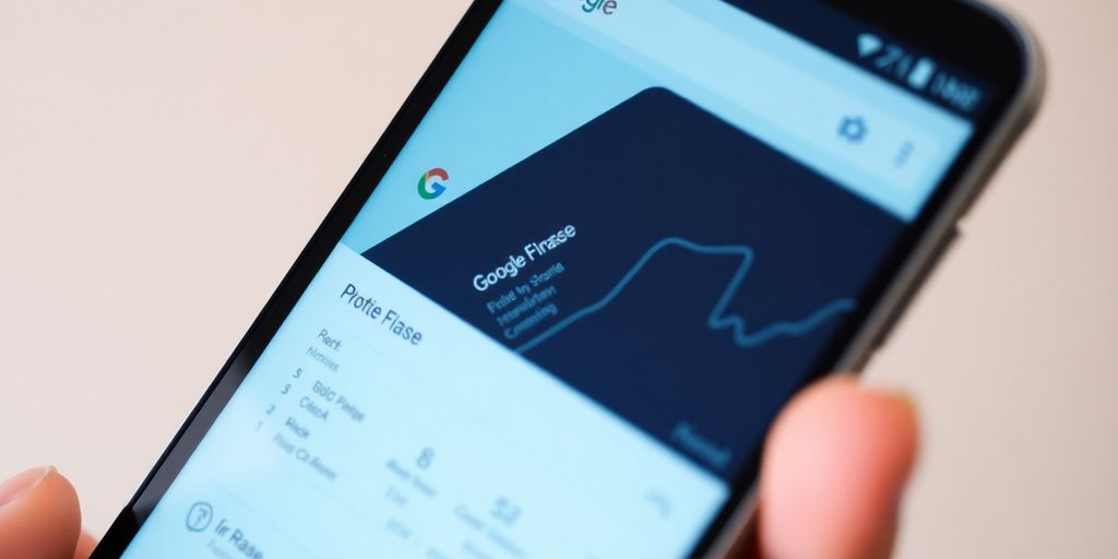 Android phone displaying Google Finance.