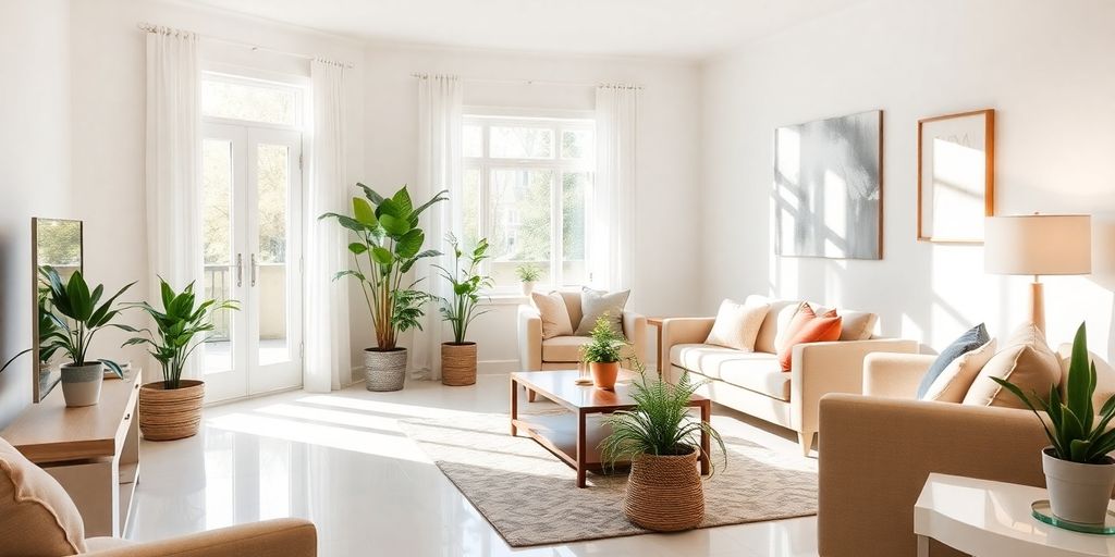 Clean and tidy interior with natural light.