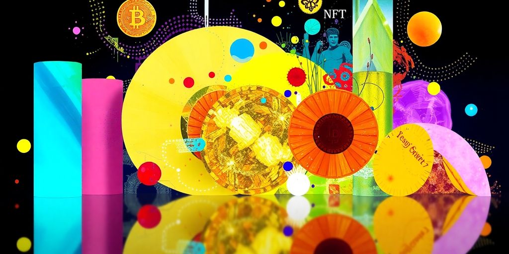 Colorful abstract digital art representing the nft market.
