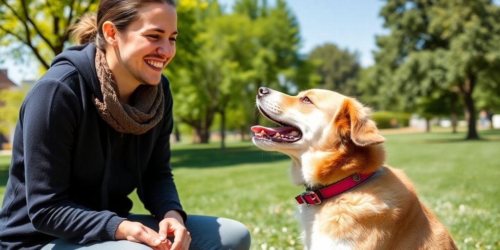 Dog receiving a treat during positive reinforcement training.