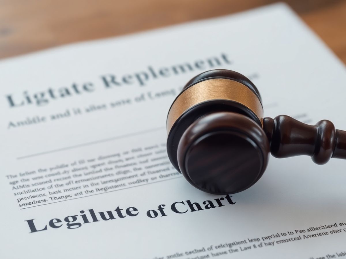 Ciocan de judecător pe un document legal.