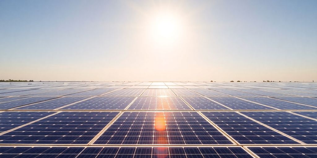 Panneaux solaires sous un ciel ensoleillé