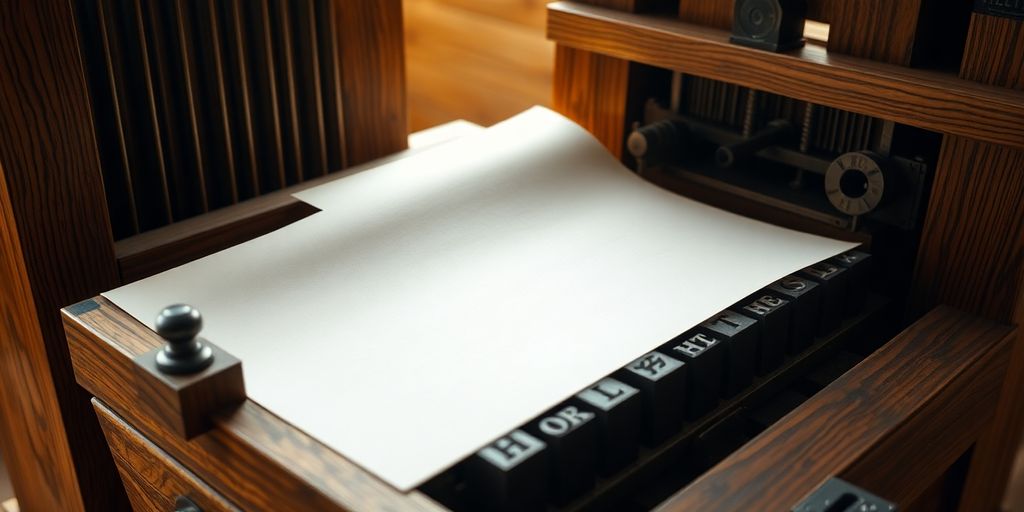 Gutenberg's printing press, ink, paper, light.