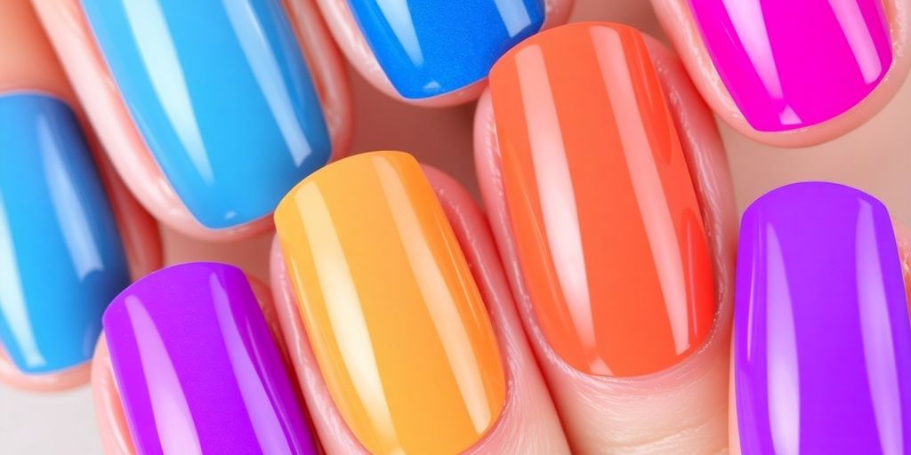 Unhas bem cuidadas com esmalte em gel brilhante.