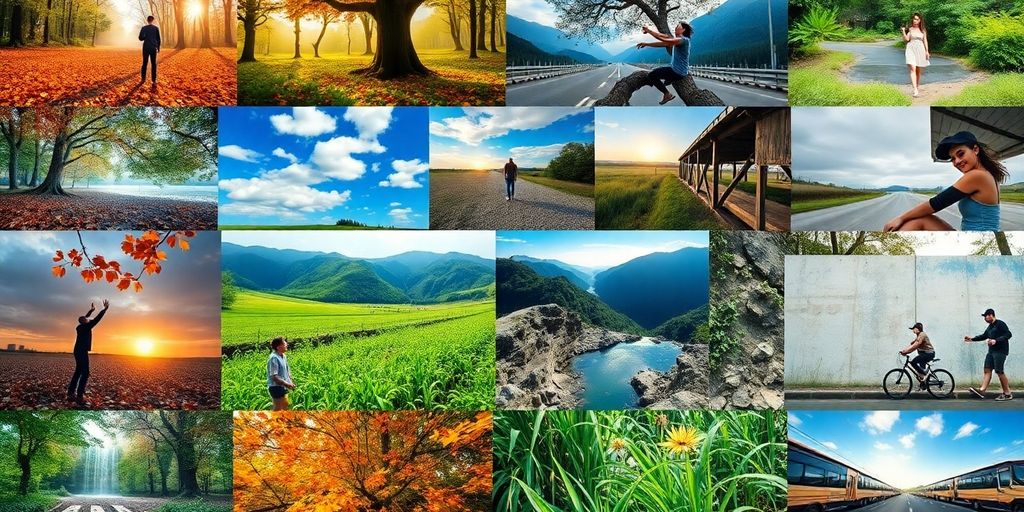 Collage of diverse stock video scenes from Pikwizard.