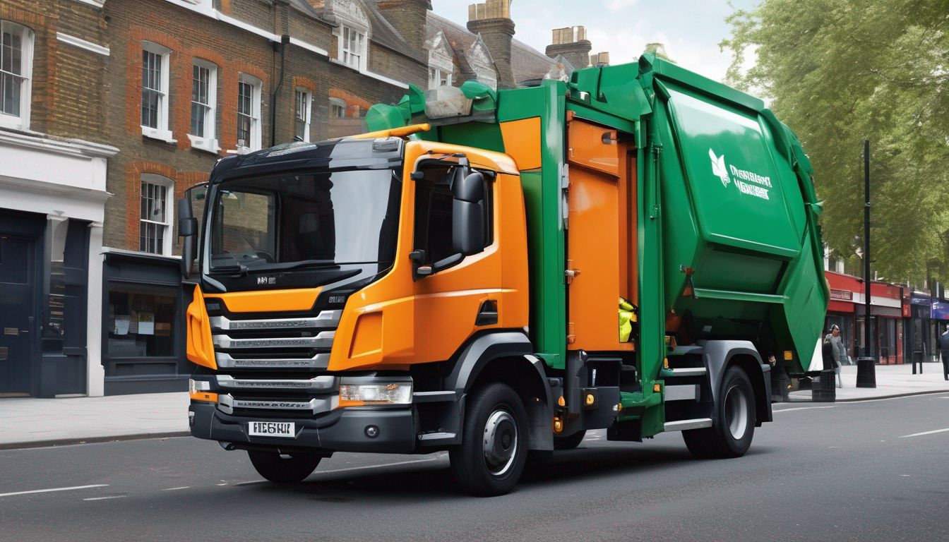 waste collection truck in London