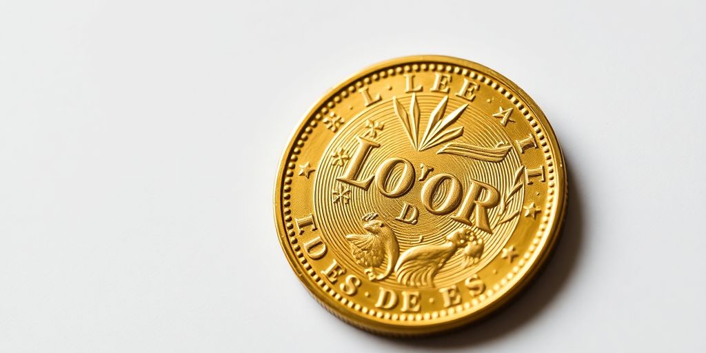 Pièce d'or Louis d'or sur fond flou
