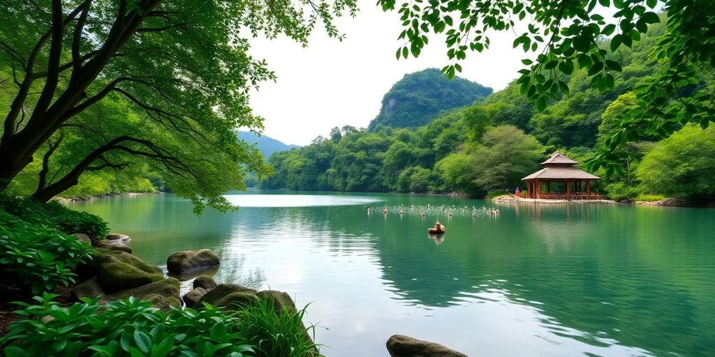 Peaceful Thai landscape promoting healing and wellness.