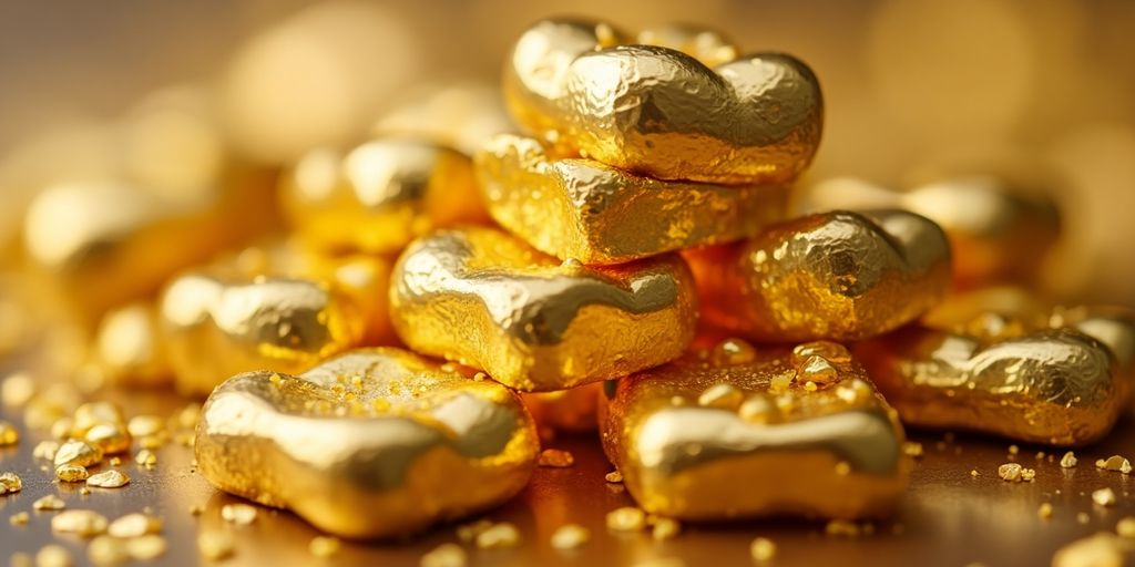 Image de pièces d'or dentaire brillantes.