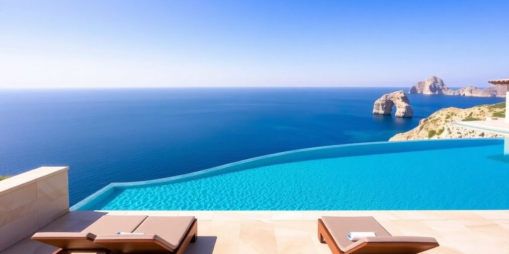 Luxury infinity pool overlooking the ocean at a Cabo villa.