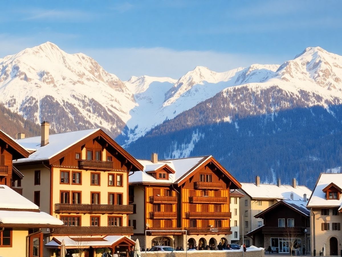 Cortina d'Ampezzo: architettura alpina e montagne innevate.