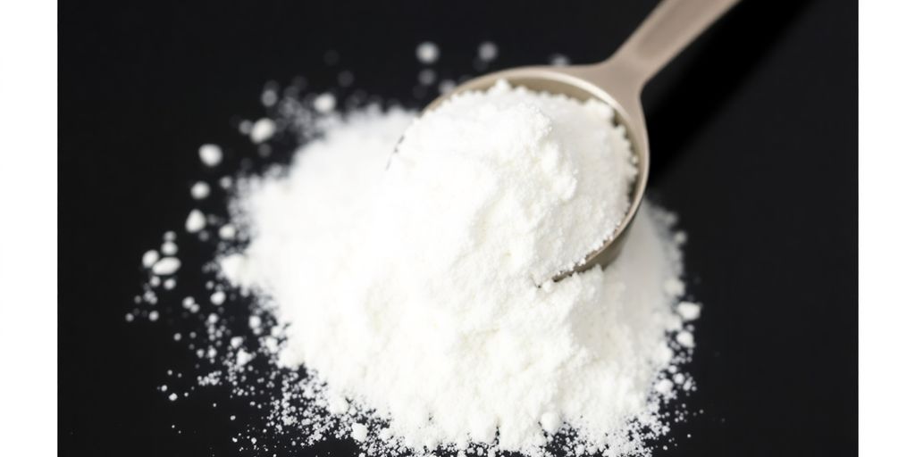 White powder scoop near D-mannose powder.