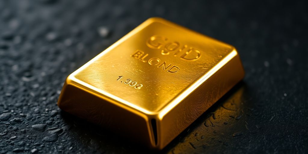 Lingot d'or brillant sur fond sombre