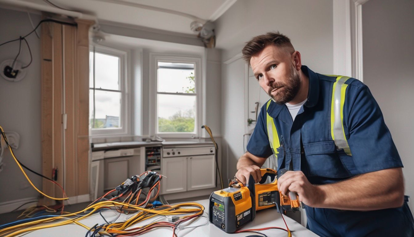electrician working in a London home
