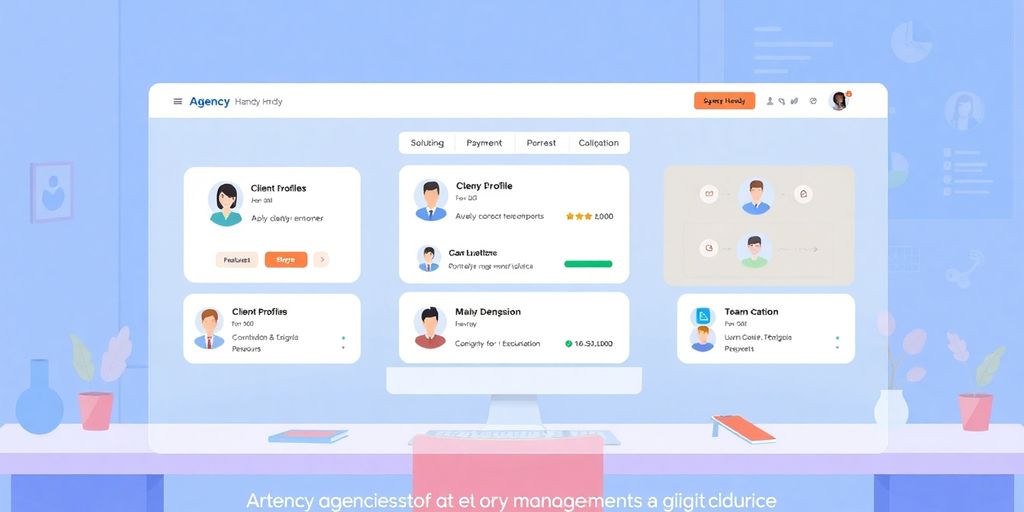 Digital interface of Agency Handy for client management.