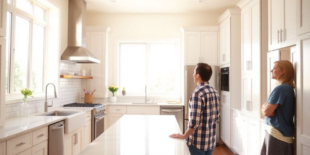 Renovated kitchen, bright and spacious.