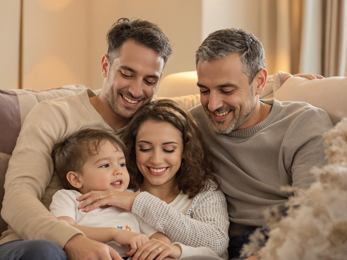 O familie fericită într-un mediu cald și primitor.