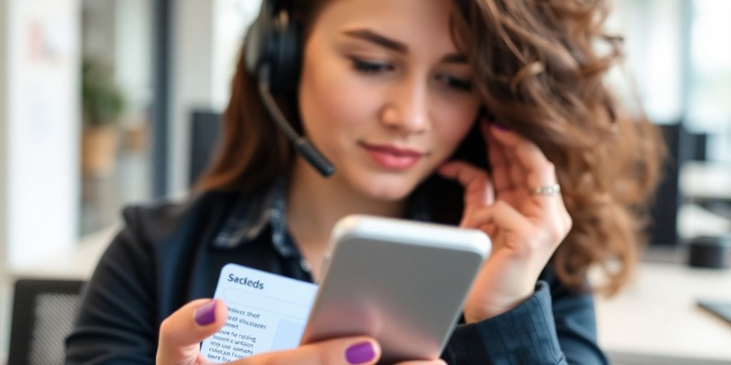 Person searching for customer support on a smartphone.