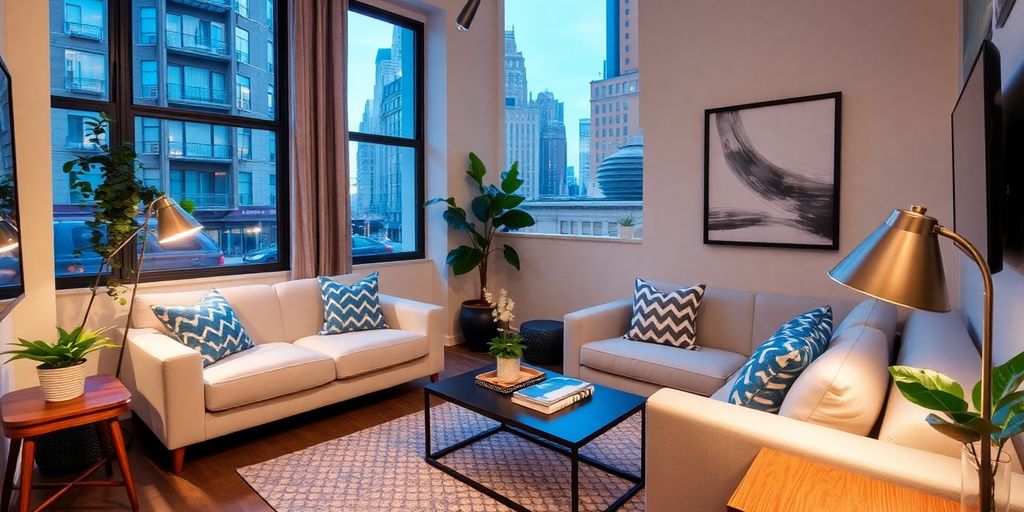 Welcoming and stylish short-term rental space.