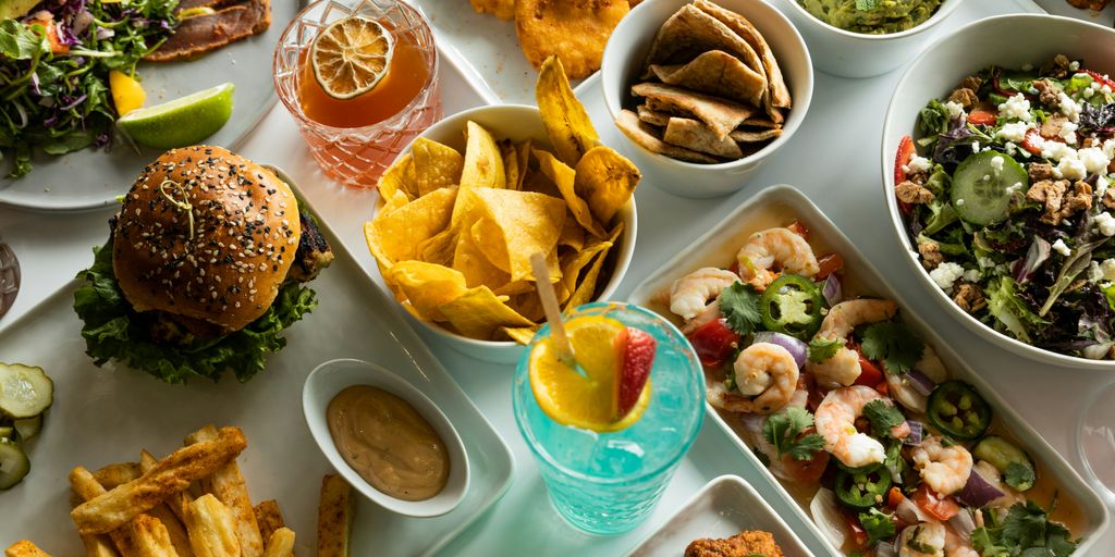 a table full of food