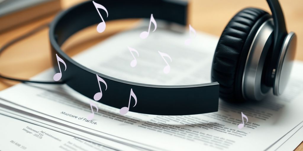 Headphones, music notes, and legal scales