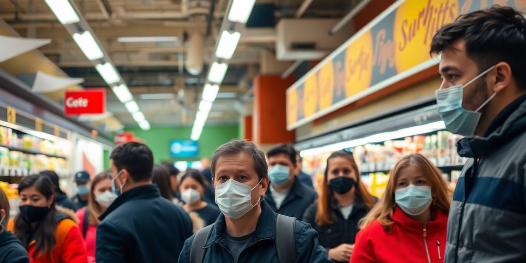 Supermarket customers affected by irritant gas incident.
