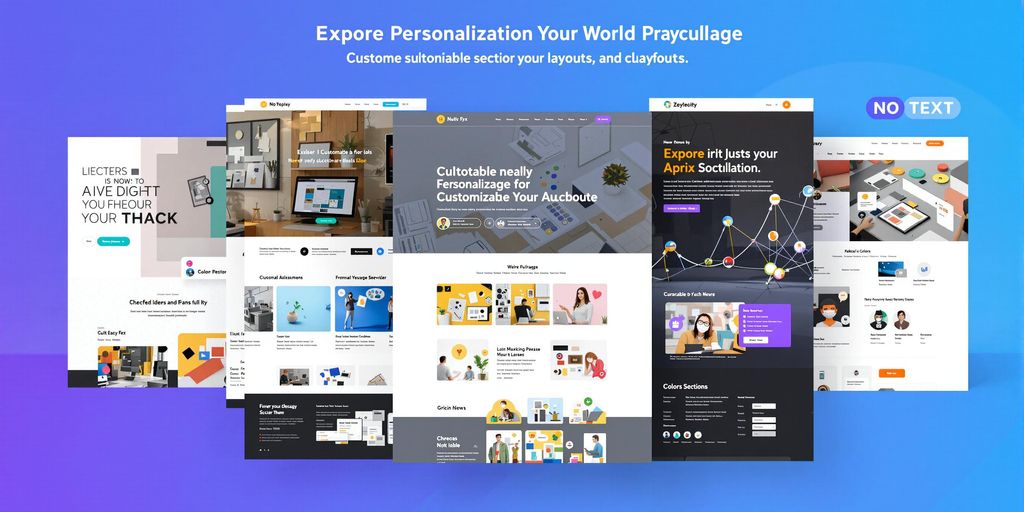 Colorful customizable website template layout.